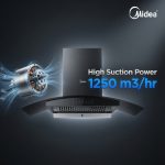 Midea 75V11 30 Inch Kitchen Chimney with strong air suction and thermal auto clean - Image 4