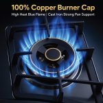 Rizco Gas Burner BHS Vintage 702 LPG – Black Stainless Steel Built-In Gas Hob - Image 3